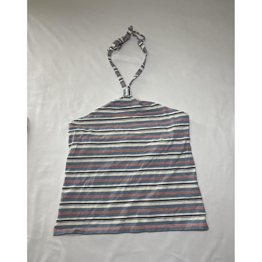 Ann Taylor LOFT Women's Striped Halter Tie Sleeveless Tank Top, L, Multicolor